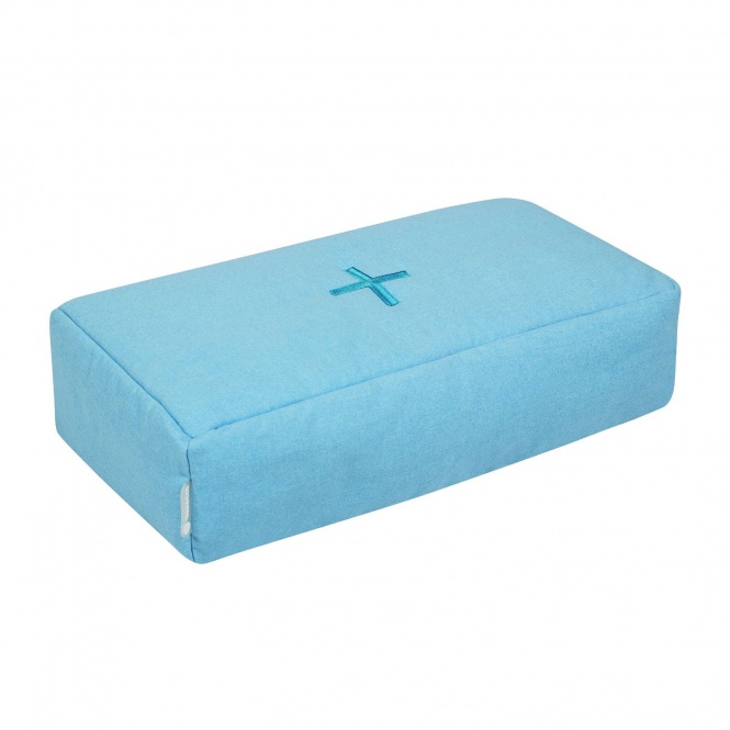 COCOON Hocker Rechteck, abnehmbarer Bezug in hellblau 